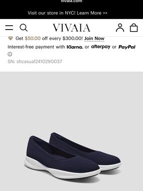 Women's Navy Knit Slip-On Flats